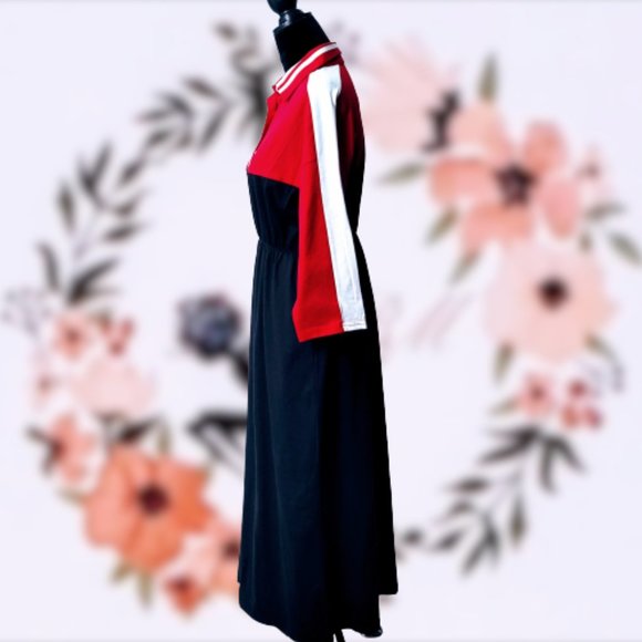 🎉HP*Last One*🆕 Sporty Color-block Polo Shirt Dress M - Picture 3 of 9